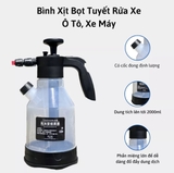 Bình tạo bọt trong suốt dung tích 2L có cốc đo định lượng