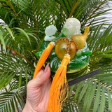 Tượng đá ngọc ông phật di lặc cầm quả hồ lô