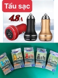 Tẩu sạc pugan 4.8A gồm 2 cổng usb và dây sạc 3 đầu ( mẫu cũ )