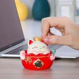 Mô hình mèo sứ - Mèo thần tài hũ tiền