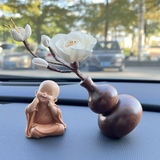 Bình Mộc Liên Hoa Trang Trí Tượng Phật - Trụ Gỗ Mộc Liên Hoa Decor Tượng Phật Tinh Dầu Thơm Cao Cấp