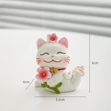 Gia đình mèo hoa đào trang trí taplo