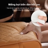 Tấm Đệm Da PU Lót Bệ Tỳ Tay Ô Tô 3in1 Có 2 Túi Để Đồ 2 Bên Đa Năng