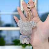 Móc khoá gấu đá chân ngắn trang trí balo túi xách