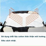 Bạt phủ kính lái xe ô tô - bạt kính lái 4 lớp tráng nhôm cách nhiệt-Fom cũ