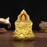 (5 Mẫu) Tượng Quan Âm Bồ Tát Hai Mặt Mạ Vàng Toạ Đế Sen - Trang Trí Ô Tô