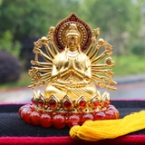 Tượng Phật Quan Âm Nghìn Mắt Nghìn Tay Toạ Đế Sen Hạt Đá Đỏ