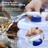 Thùng Đựng Nước Gấp Gọn Đi Du Lịch Dã Ngoại Siêu Nhẹ 5L 10l 15L