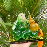 Tượng đá ngọc ông phật di lặc cầm quả hồ lô