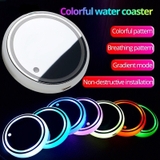 Lót Cốc Nước Có Đèn LED RGB Cảm Biến Rung Chống Trượt Cổng Sạc USB - Logo