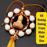 Khánh TC - 10S bông liên hoa và Phật Thích Ca gỗ Hoàng dương, khánh treo gương chiếu hậu oto, mang lại bình an may mắn