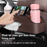 Hộp đựng đồ ghế sau ô tô chất liệu bằng da cao cấp, hộp lưu trữ ghế sau xe hơi thiết kế phong cách - HSG05