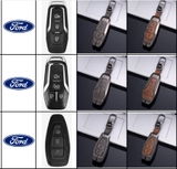 Bộ ốp kim loại lưng da lộn dập chìm logo + móc khoá FORD