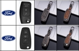 Bộ ốp kim loại lưng da lộn dập chìm logo + móc khoá FORD