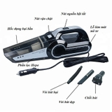 (4 in 1) Máy hút bụi kèm bơm lốp.tích hợp đèn bin và đo áp suất lốp  DC12v