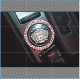 combo logo vương miện trang trí nút Start/Stop xe ô tô