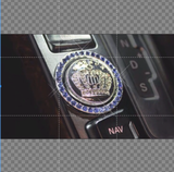 combo logo vương miện trang trí nút Start/Stop xe ô tô