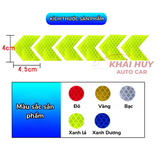 Sét 12 Mũi tên decal phản quang Màu