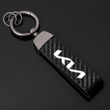 Móc khoá dây da dài sợi carbon thể thao in logo hãng