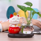combo thần tài to số 4 +bình thủy tinh đế đá