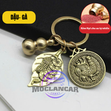 Móc Khóa 12 Con Giáp Phong Thủy Treo Chìa Khóa Bằng Đồng Xe Hơi, Xe Máy