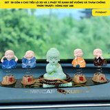 ( Set 59)combo 4 chú tiểu lò xo+ phật tổ xanh đế vuông + oval+vòng 108