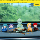 ( Set 65)combo 4 chú tiểumũ len+ phật tổ xanh đế vuông + oval + vòng 108