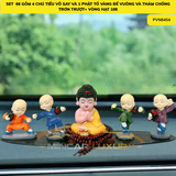( Set 66)combo 4 chú tiểu võ say+ phật tổ vàng đế vuông + oval + vòng 108