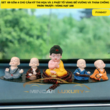 ( Set 69)combo 4 chú tiểucầm kỳ thi họa+ phật tổ vàng đế vuông + oval + vòng 108