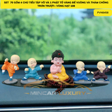 ( Set 70)combo 4 chú tiểu tập võ+ phật tổ vàng đế vuông + oval + vòng 108