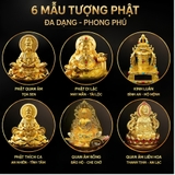 (6 mã) Tượng phật mạ vàng Quan Âm
