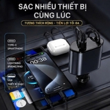 (KH) Tẩu Sạc Nhanh Ô Tô 120W 4in1 Bộ Sạc xe hơi USB Type-C cho Samsung Iphone Huawei Đo Điện Áp