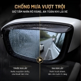(KH) Bộ 2 miếng vè che mưa dạng kẹp gương màu đen mix logo hãng