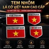 Tem nhôm / Cờ Phản Quang Việt Nam Dán Cho Oto, Xe Máy Đủ Size