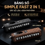 (KH) Bảng số Simple fast 2 in 1 dãy số lăn + búa phá kính đặt taplo dừng đỗ mix logo