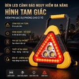 (KH) Đèn LED Cảnh Báo Nguy Hiểm Đa Năng Hình Tam Giác Kiêm Pin Sạc Dự Phòng Cho Ô Tô