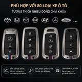 (80 loại xe ô tô ) Ốp bảo vệ chìa khóa bằng hợp kim có phản quang - OKL màu gray