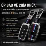 (80 loại xe ô tô ) Ốp bảo vệ chìa khóa bằng hợp kim có phản quang - OKL màu gray