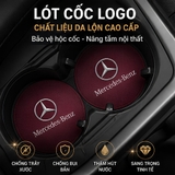 ( 6 màu) Lót cốc logo bằng da chất liệu da lộn