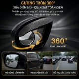 gương cầu lồi ô tô SEAMETAL Gương Chiếu Hậu Tròn Nhỏ Tự Động Đảo Ngược Điểm Mù 360 Độ Đa Năng