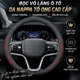 (KH) (BVL Mẫu 2) Bọc vô lăng ô tô da Nappa Tổ Ong cao cấp sang trọng thoáng khí - NP