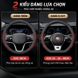 (KH) (BVL Mẫu 2) Bọc vô lăng ô tô da Nappa Tổ Ong cao cấp sang trọng thoáng khí - NP