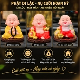 Tượng Phật Di Lặc Cười Gật Đầu Dùng Năng Lượng Mặt Trời - Mang lại sự thư thái, hoan hỷ, tài lộc cho gia chủ - DL03