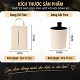 Túi / Cốc Da Đựng Khăn Giấy Treo Sau Ghế Mix icon , thắt nơ