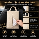 Túi / Cốc Da Đựng Khăn Giấy Treo Sau Ghế Mix icon , thắt nơ