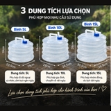 Thùng Đựng Nước Gấp Gọn Đi Du Lịch Dã Ngoại Siêu Nhẹ 5L 10l 15L