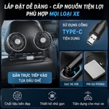 (KH) (Bộ 2 quạt) Quạt đôi mini cắm cổng USB 12V tặng kèm sáp thơm