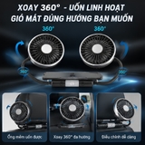 (KH) (Bộ 2 quạt) Quạt đôi mini cắm cổng USB 12V tặng kèm sáp thơm