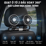 (KH) (Bộ 2 quạt) Quạt đôi mini cắm cổng USB 12V tặng kèm sáp thơm