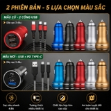Tẩu sạc pugan 4.8A gồm 2 cổng usb và dây sạc 3 đầu ( mẫu cũ )
